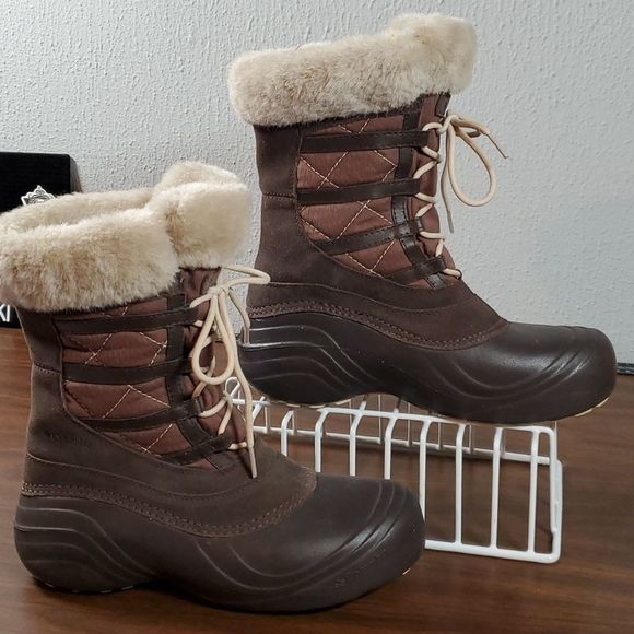 Columbia Sierra Summette Waterproof Leather Mid Calf Insulated Winter Boot Sz 8 - Picture 2 of 12